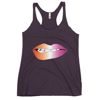 Biting Lips - Lesbian Pride - Gradient Women's Racerback Tank