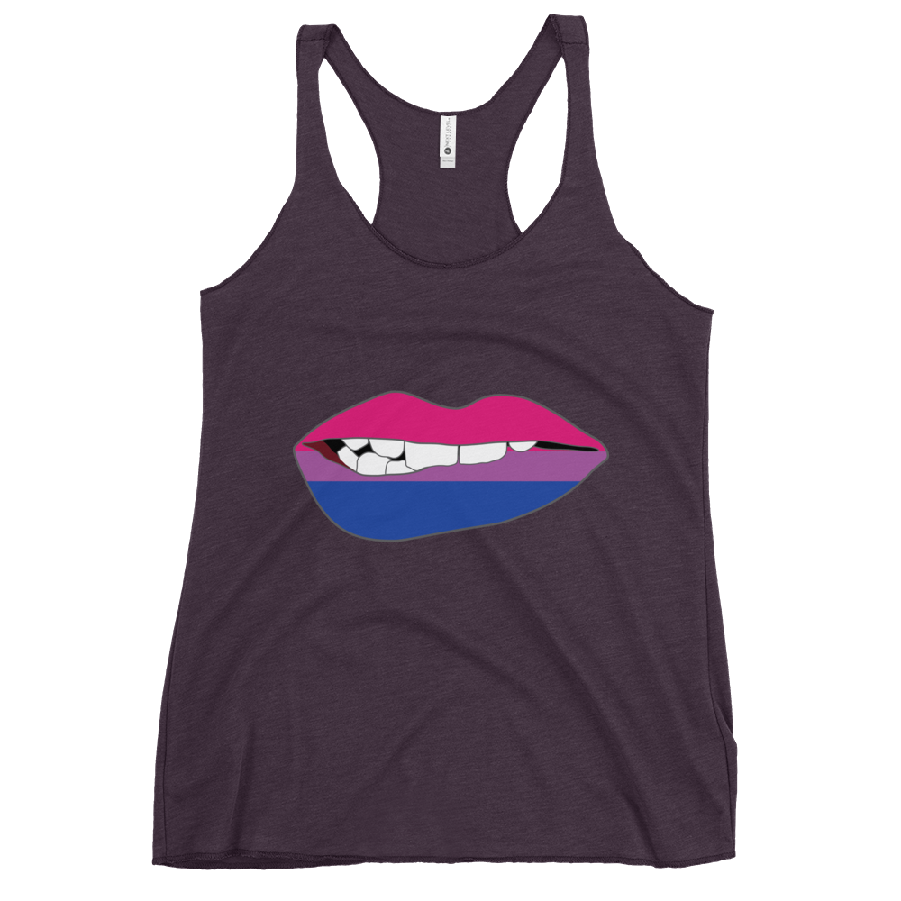 Biting Lips - Bisexual Flag Women's Racerback Tank