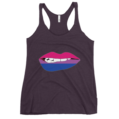 Biting Lips - Bisexual Flag Women's Racerback Tank