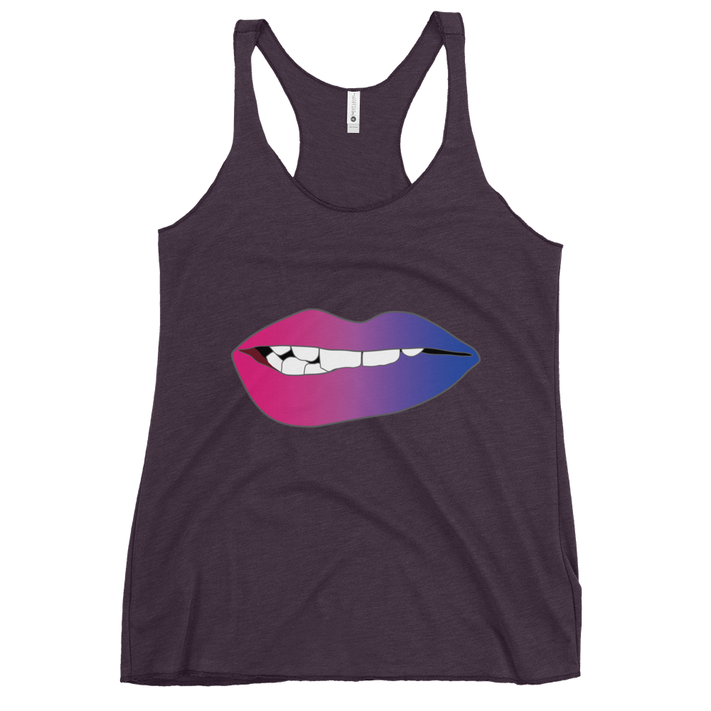 Biting Lips - Bisexual Pride - Gradient Women's Racerback Tank