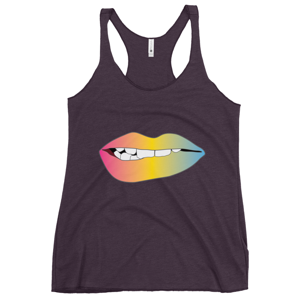 Biting Lips - Pansexual Pride - Gradient Women's Racerback Tank