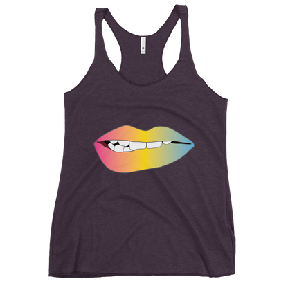 Biting Lips - Pansexual Pride - Gradient Women's Racerback Tank