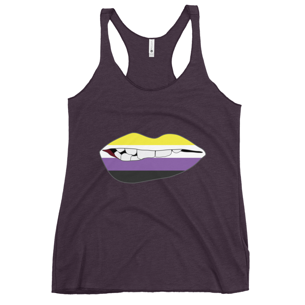 Biting Lips - Non-binary Flag Women's Racerback Tank