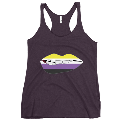 Biting Lips - Non-binary Flag Women's Racerback Tank