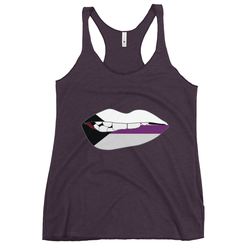 Biting Lips - Demisexual Flag Women's Racerback Tank