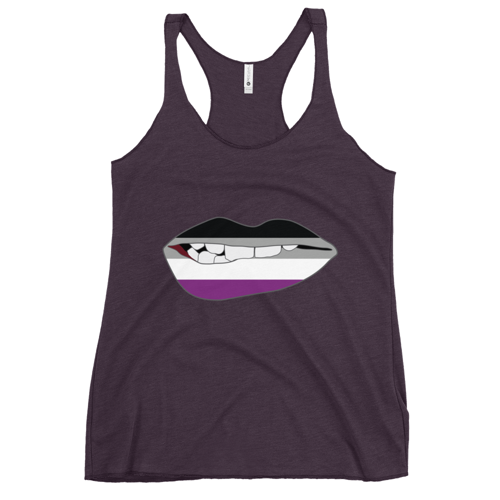 Biting Lips - Asexual Flag Women's Racerback Tank