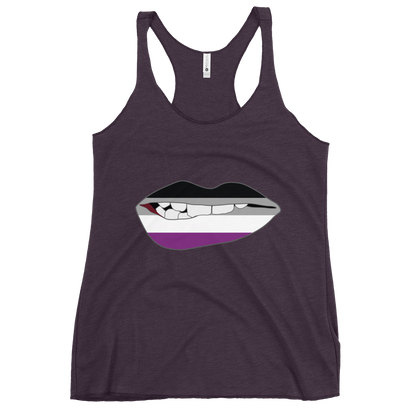 Biting Lips - Asexual Flag Women's Racerback Tank