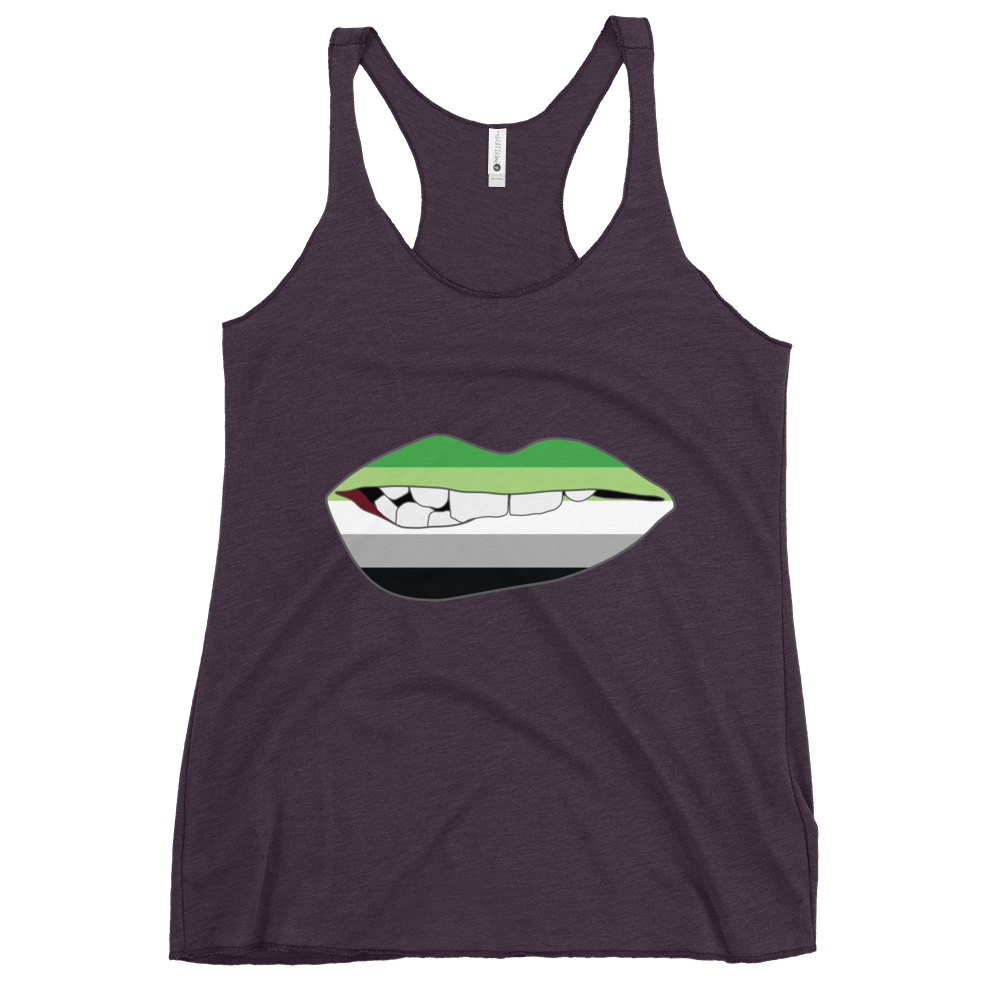 Biting Lips - Aromantic Flag Women's Racerback Tank