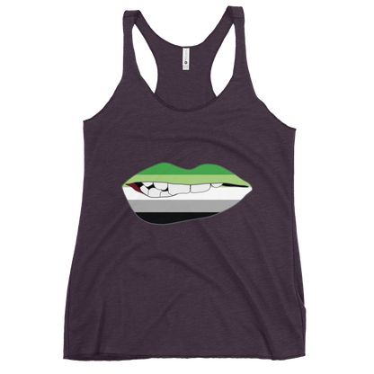 Biting Lips - Aromantic Flag Women's Racerback Tank