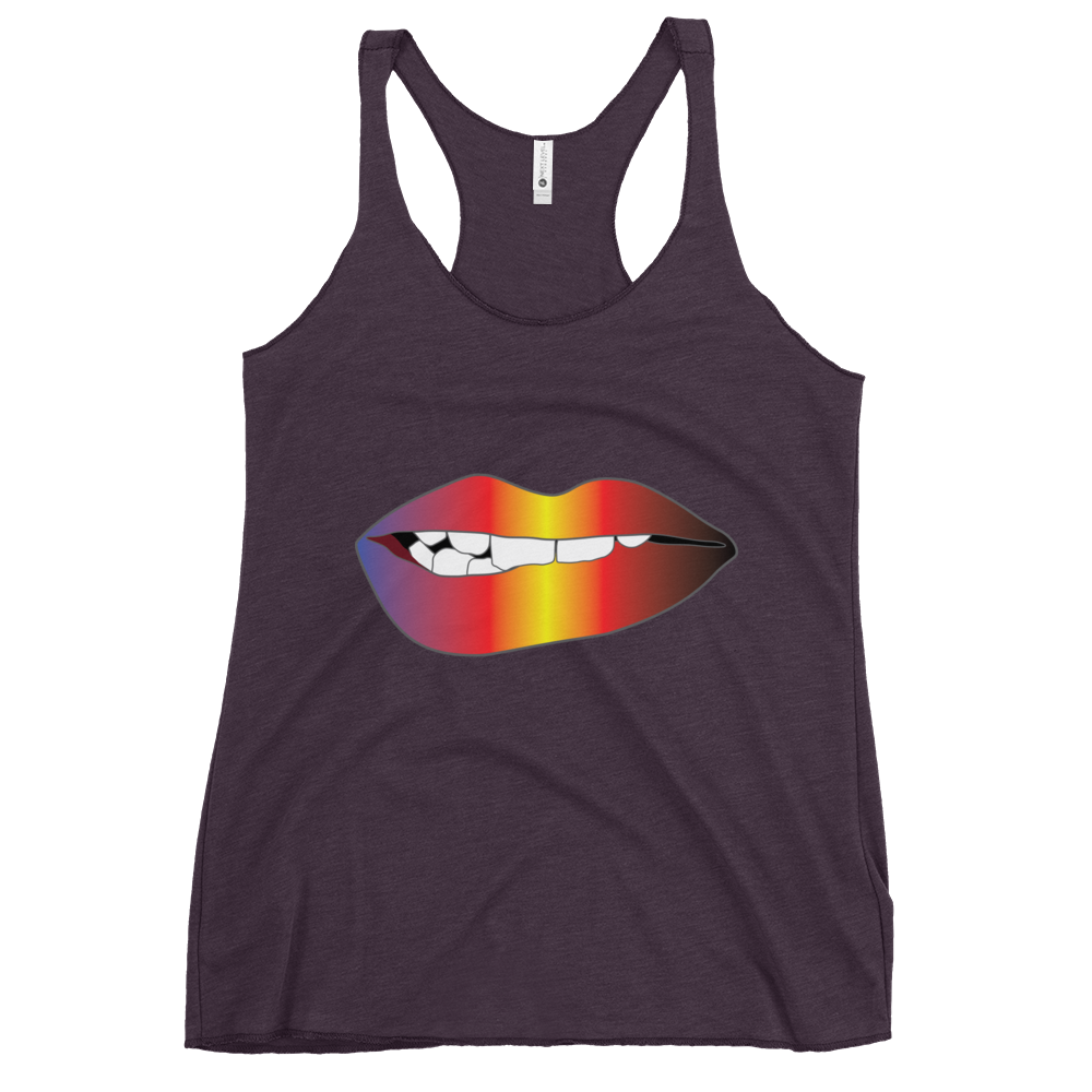 Biting Lips - Polyamory Pride - Gradient Women's Racerback Tank