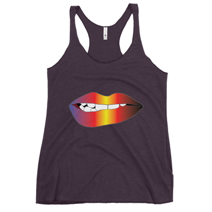 Biting Lips - Polyamory Pride - Gradient Women's Racerback Tank