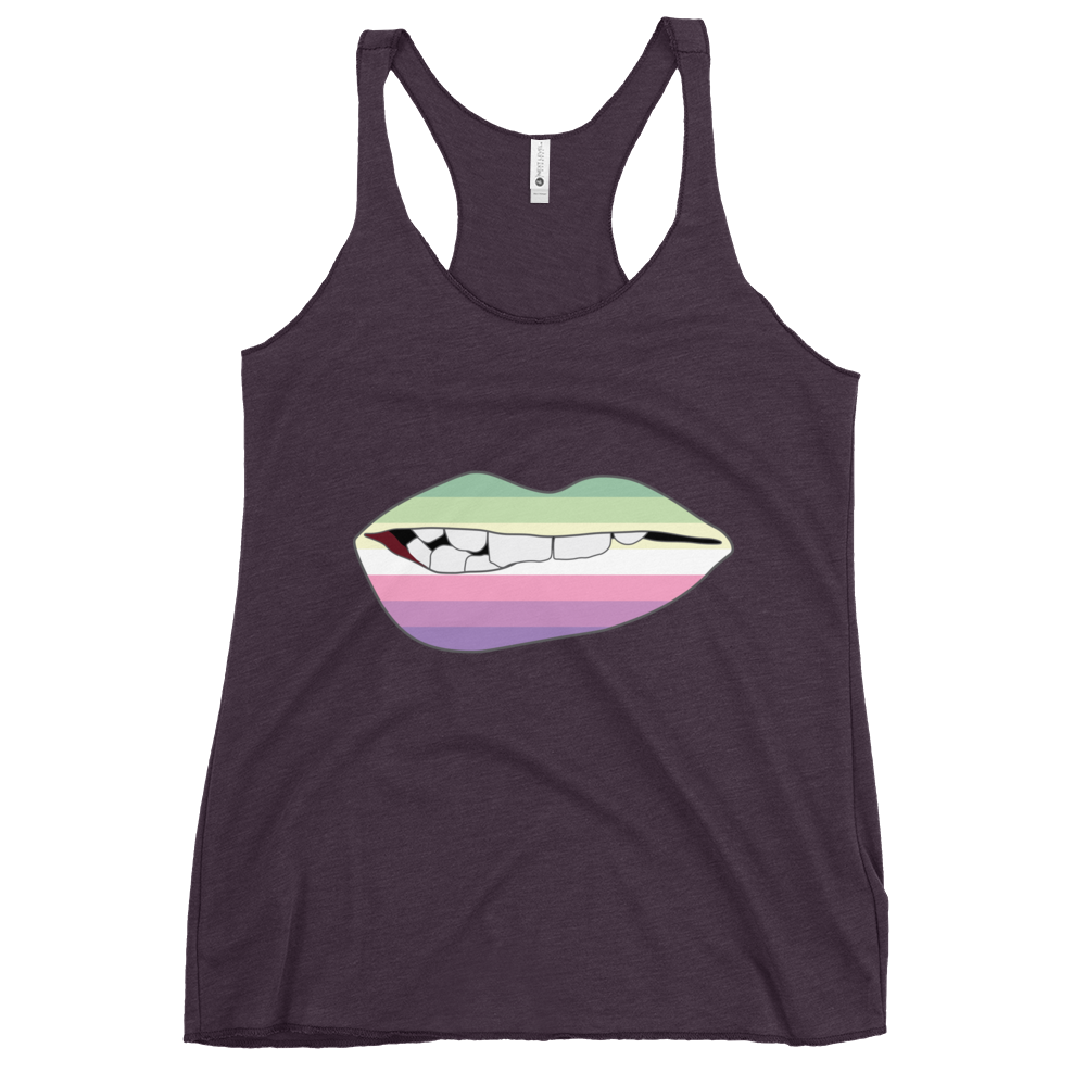 Biting Lips - Genderfae Flag Women's Racerback Tank