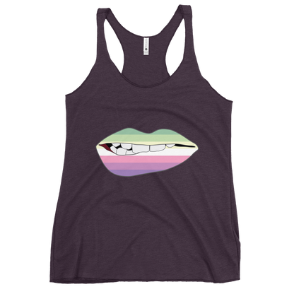 Biting Lips - Genderfae Flag Women's Racerback Tank