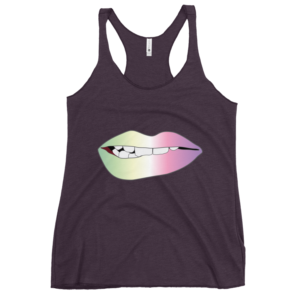 Biting Lips - Genderfae Pride - Gradient Women's Racerback Tank