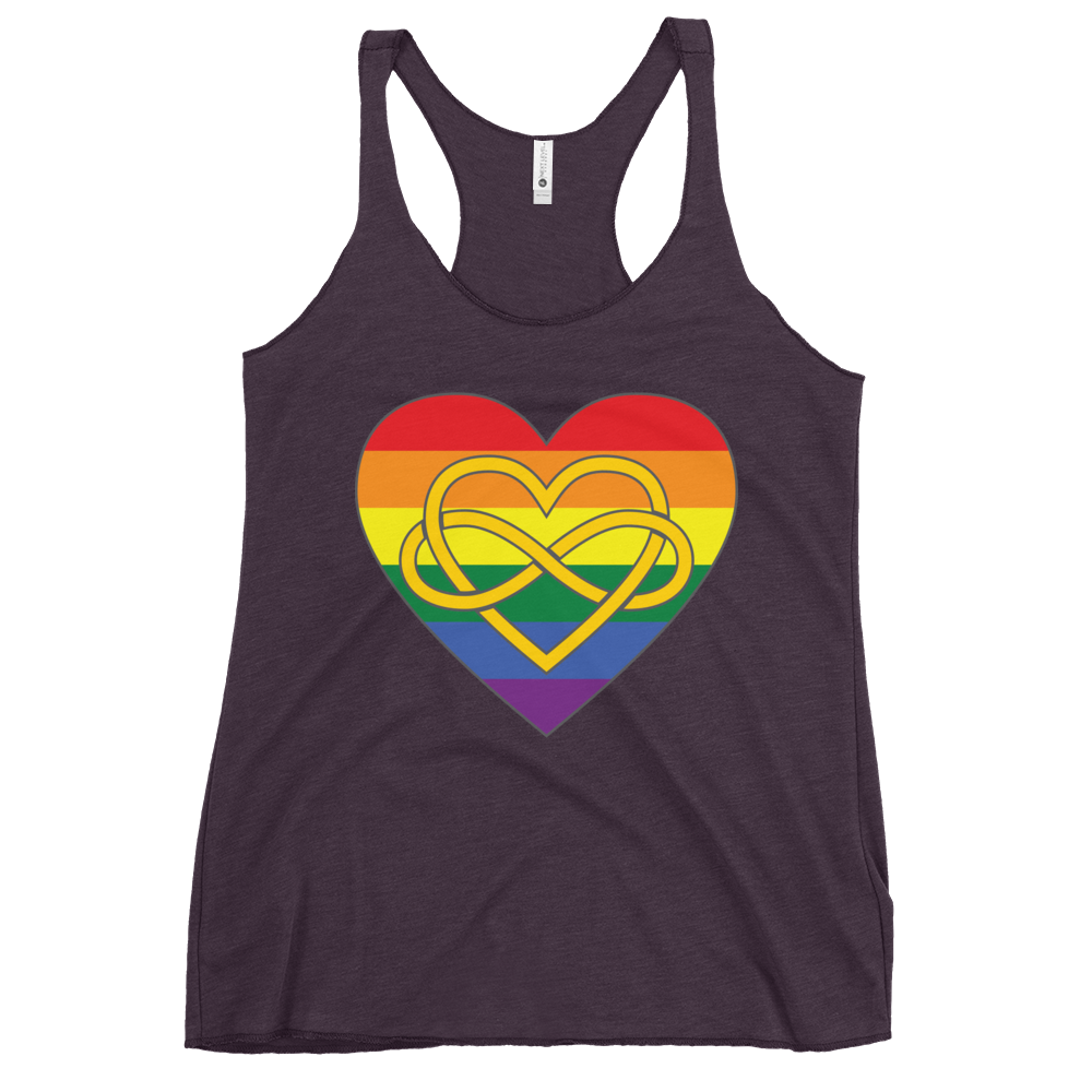 Polyamory Infinity Heart Rainbow Pride Women's Racerback Tank