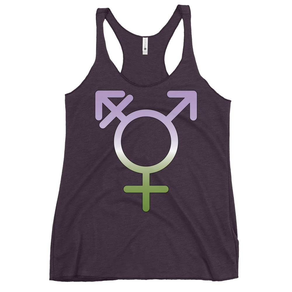 Transgender Symbol - Genderqueer Pride Women's Racerback Tank