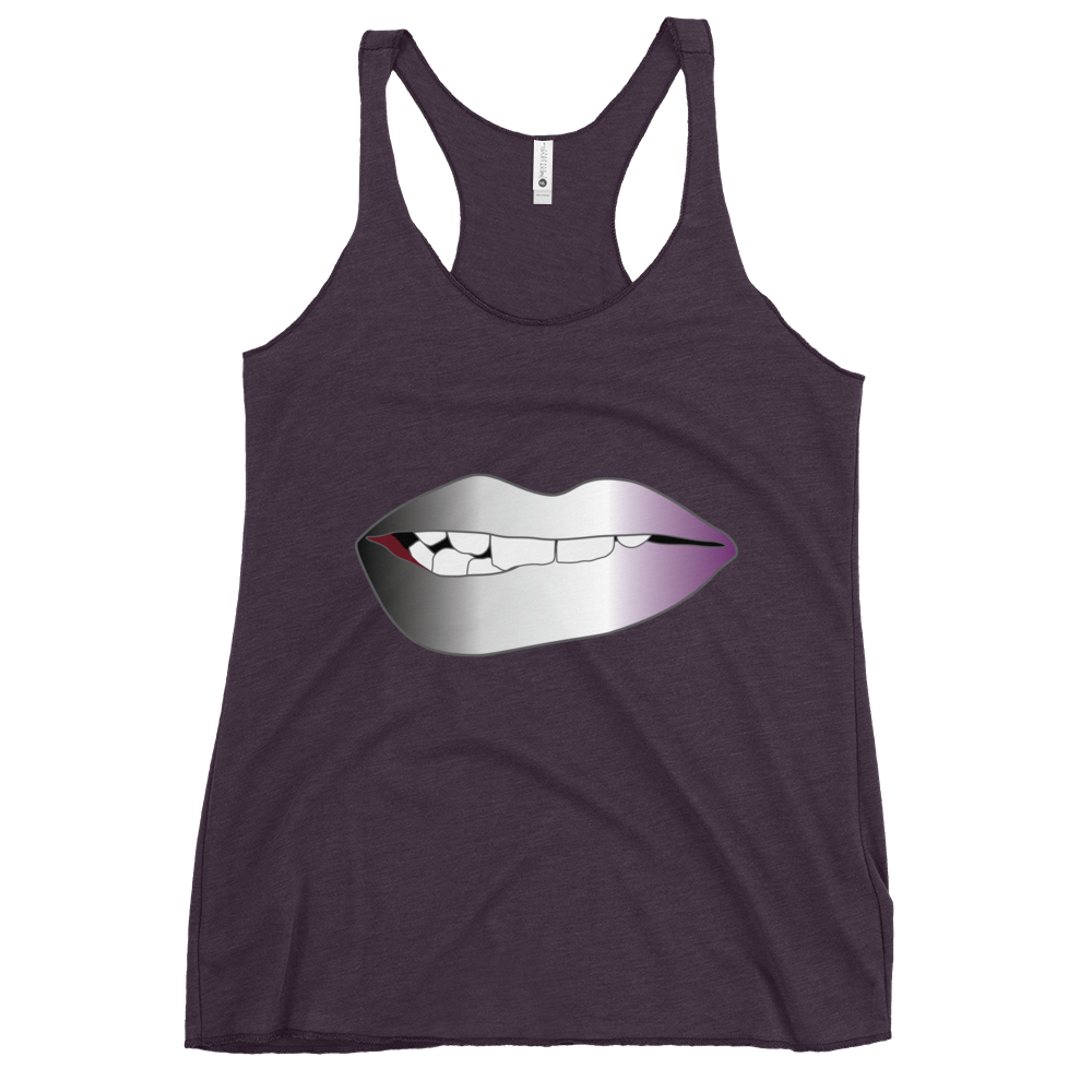 Biting Lips - Asexual/Demisexual Pride - Gradient Women's Racerback Tank