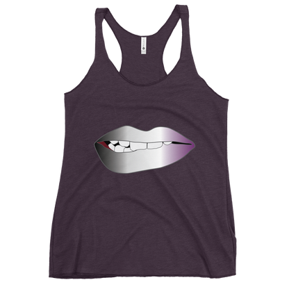 Biting Lips - Asexual/Demisexual Pride - Gradient Women's Racerback Tank