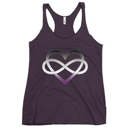 Polyamory Infinity Heart - Asexual/Demisexual Women's Racerback Tank