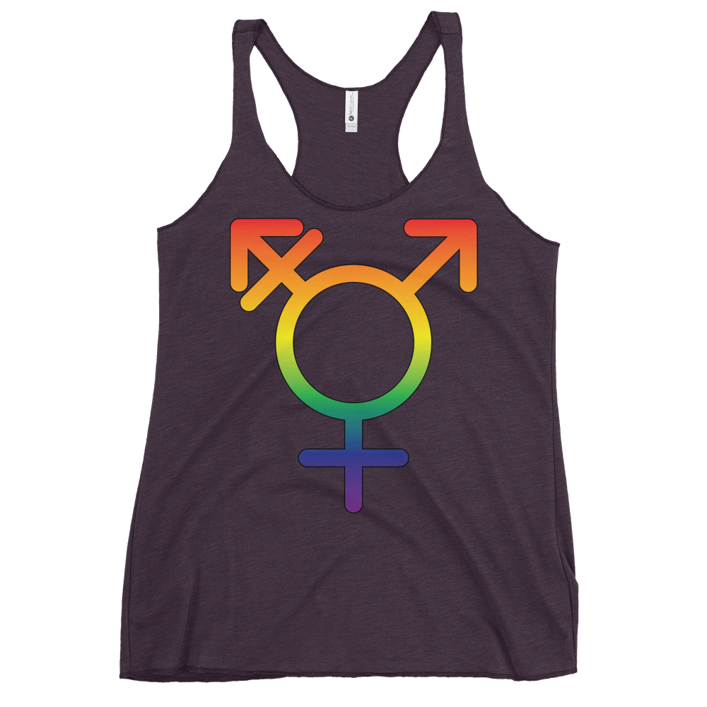 Transgender Symbol - Rainbow Pride Women's Racerback Tank