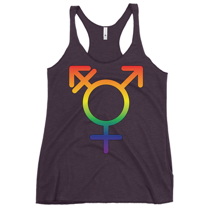 Transgender Symbol - Rainbow Pride Women's Racerback Tank