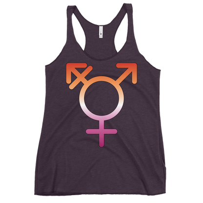 Transgender Symbol - Lesbian Pride Women's Racerback Tank