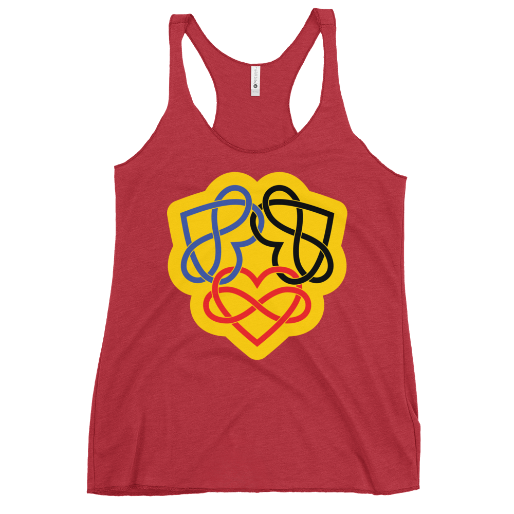 Poly Infinity Hearts Interlocked Women's Racerback Tank