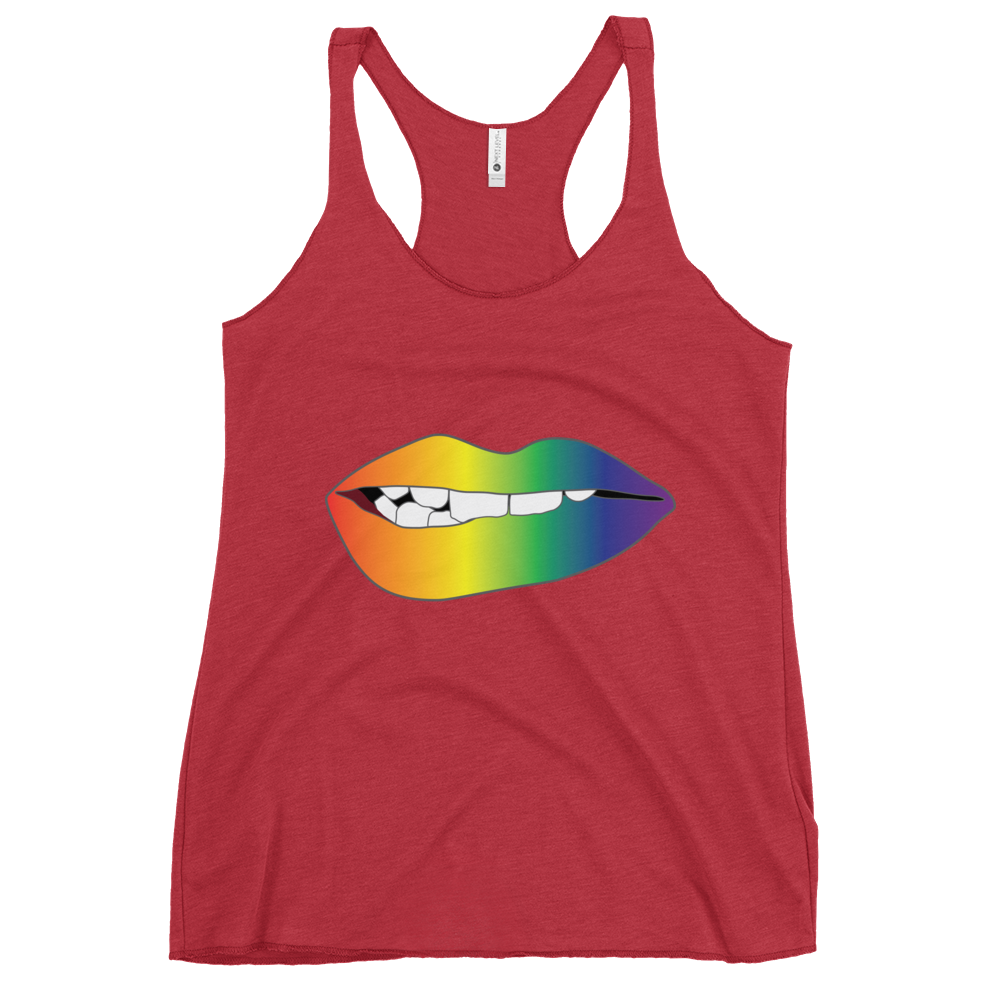 Biting Lips - Rainbow Pride - Gradient Women's Racerback Tank