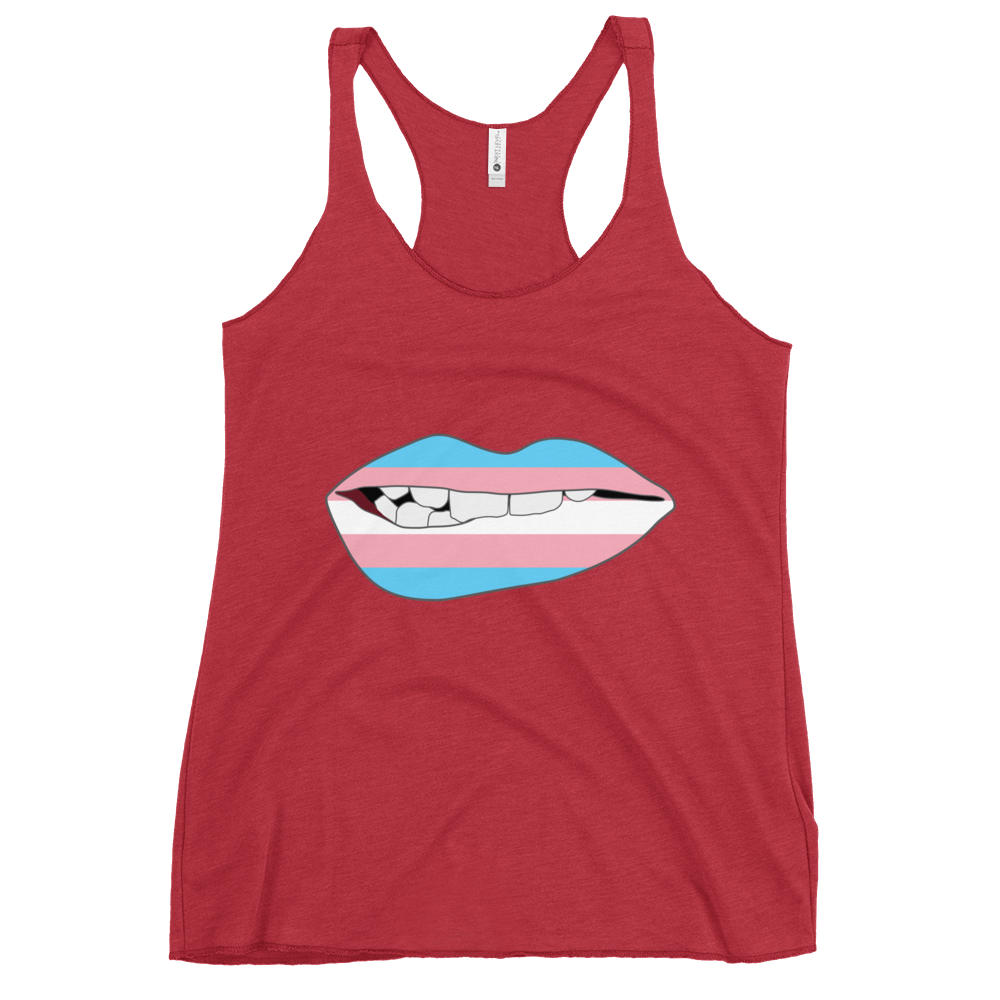 Biting Lips - Transgender Flag Women's Racerback Tank