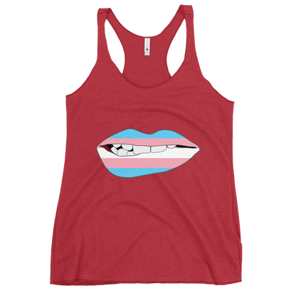 Biting Lips - Transgender Flag Women's Racerback Tank