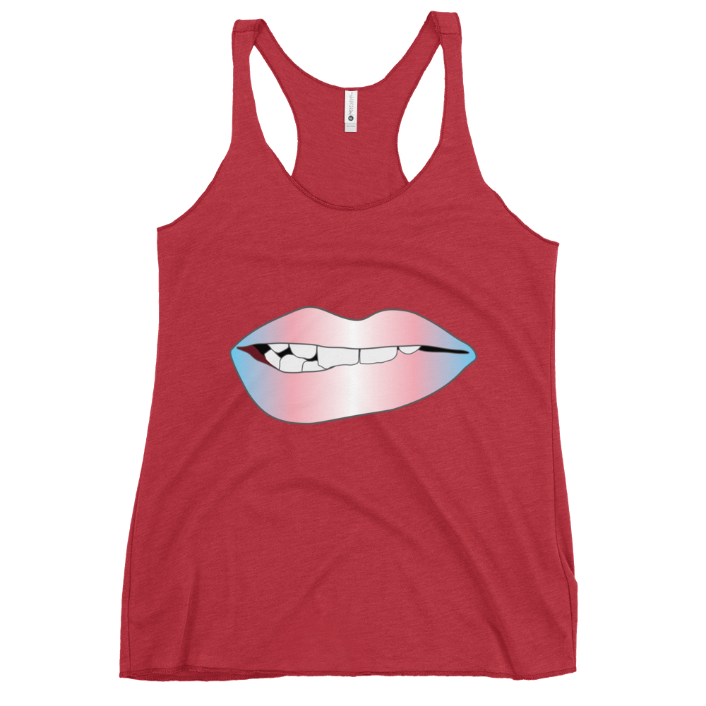 Biting Lips - Transgender Pride - Gradient Women's Racerback Tank