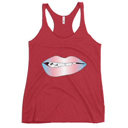 Biting Lips - Transgender Pride - Gradient Women's Racerback Tank