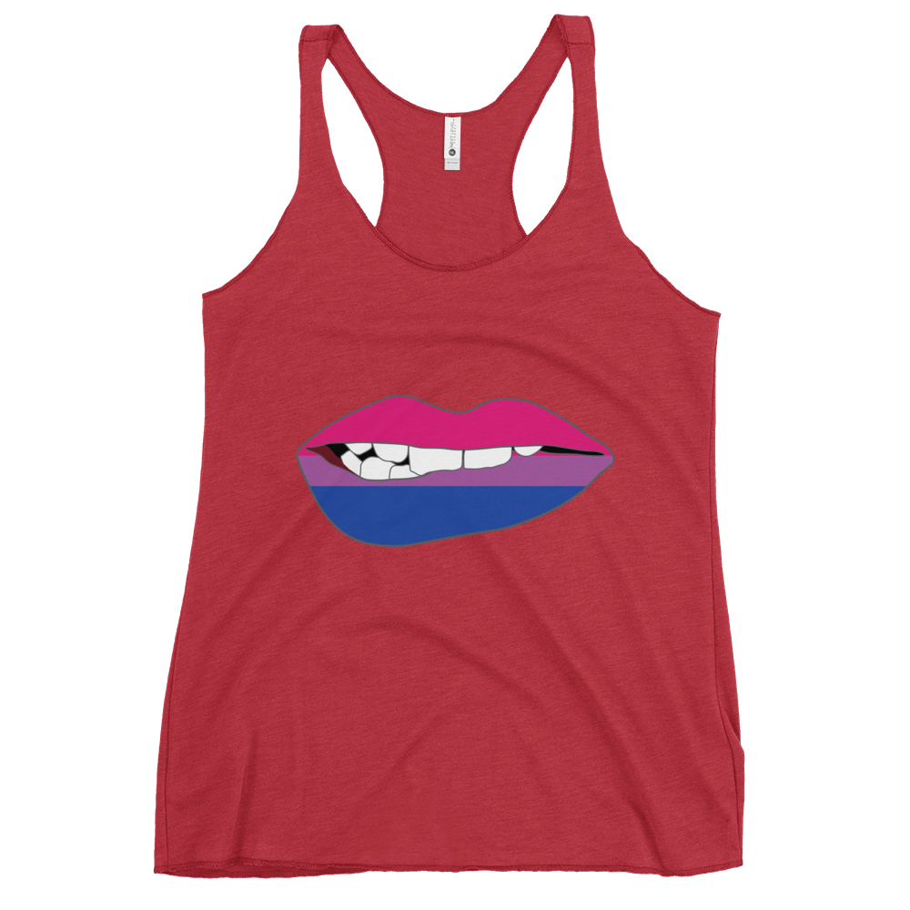 Biting Lips - Bisexual Flag Women's Racerback Tank