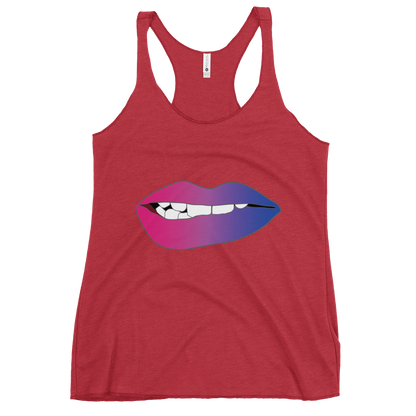 Biting Lips - Bisexual Pride - Gradient Women's Racerback Tank