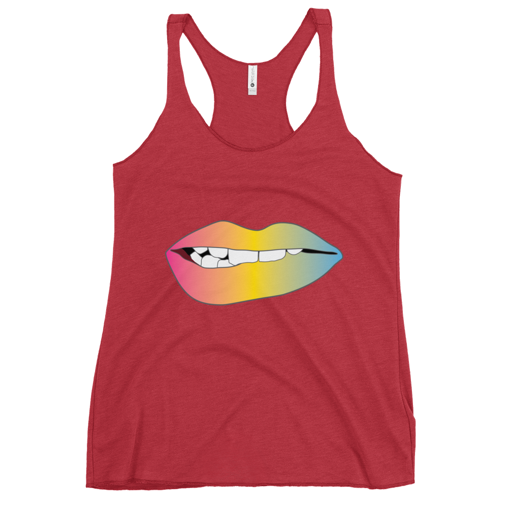 Biting Lips - Pansexual Pride - Gradient Women's Racerback Tank