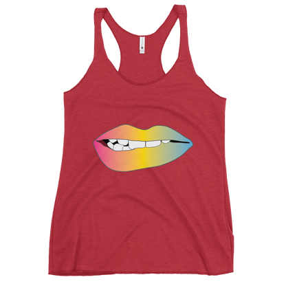 Biting Lips - Pansexual Pride - Gradient Women's Racerback Tank