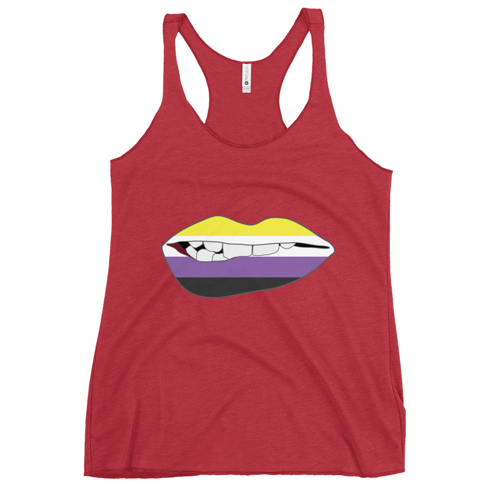 Biting Lips - Non-binary Flag Women's Racerback Tank