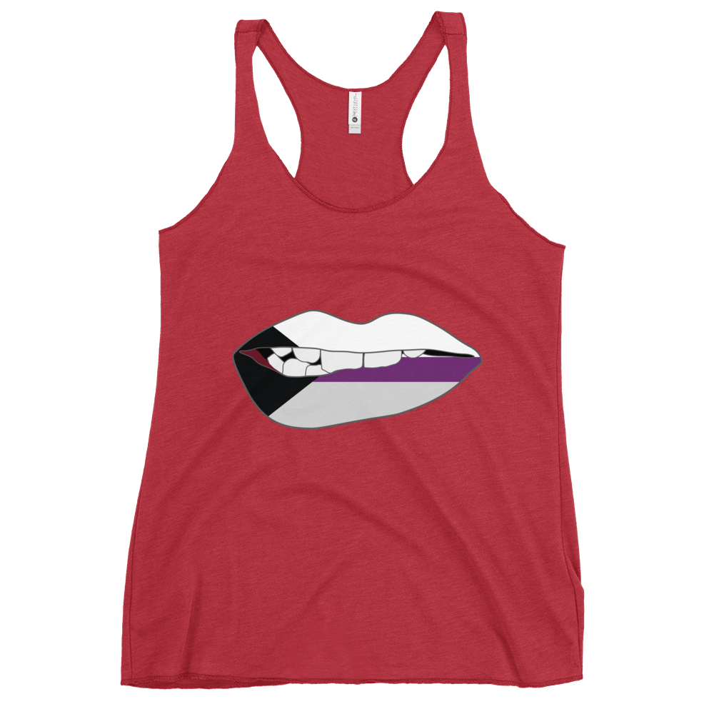 Biting Lips - Demisexual Flag Women's Racerback Tank