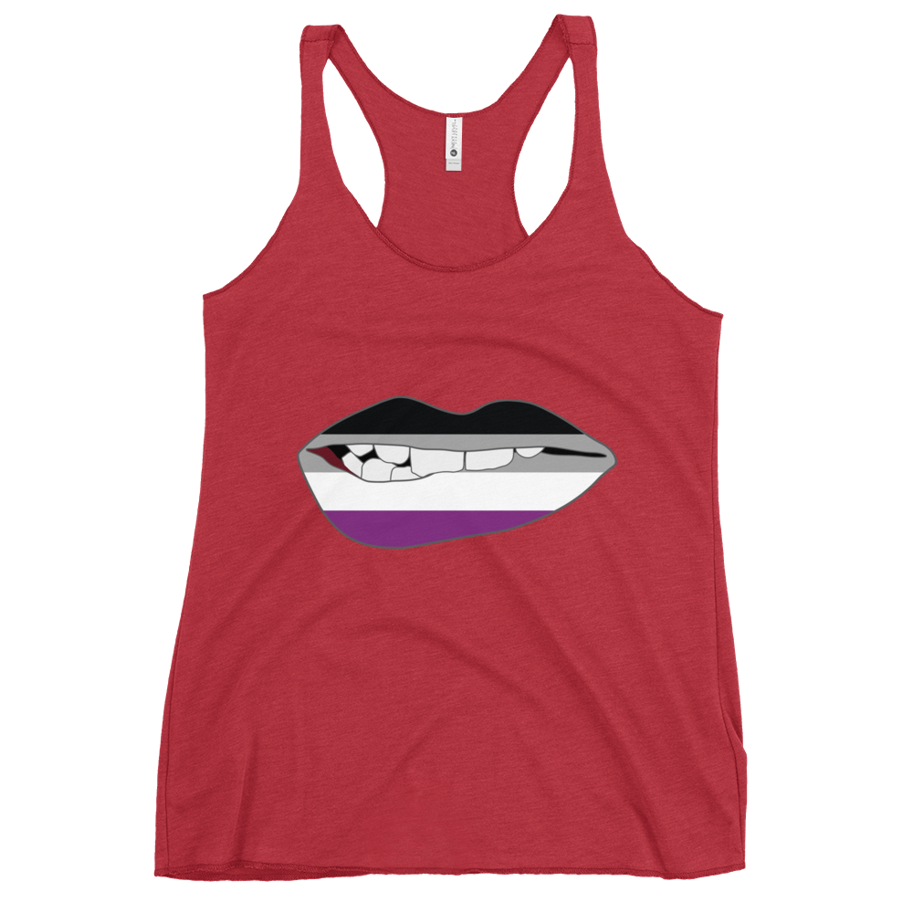 Biting Lips - Asexual Flag Women's Racerback Tank