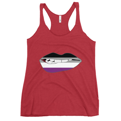 Biting Lips - Asexual Flag Women's Racerback Tank