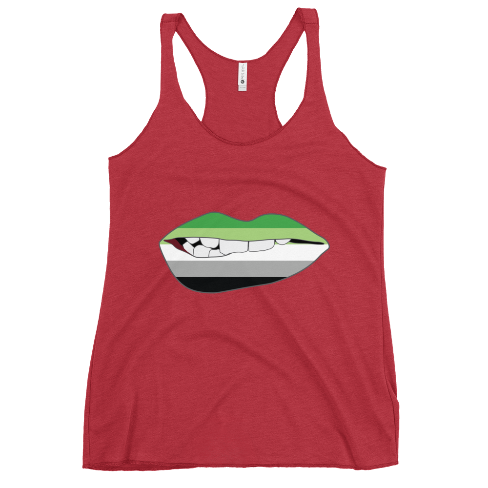 Biting Lips - Aromantic Flag Women's Racerback Tank