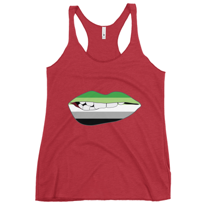 Biting Lips - Aromantic Flag Women's Racerback Tank