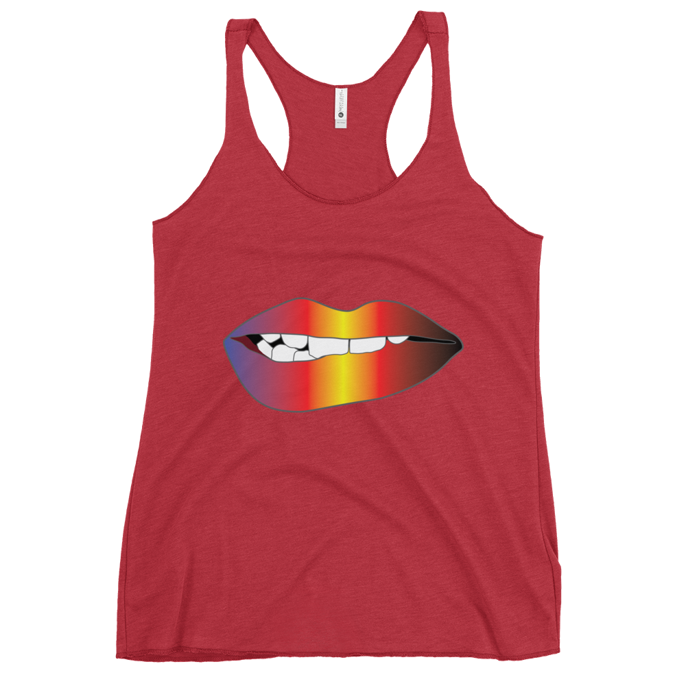 Biting Lips - Polyamory Pride - Gradient Women's Racerback Tank