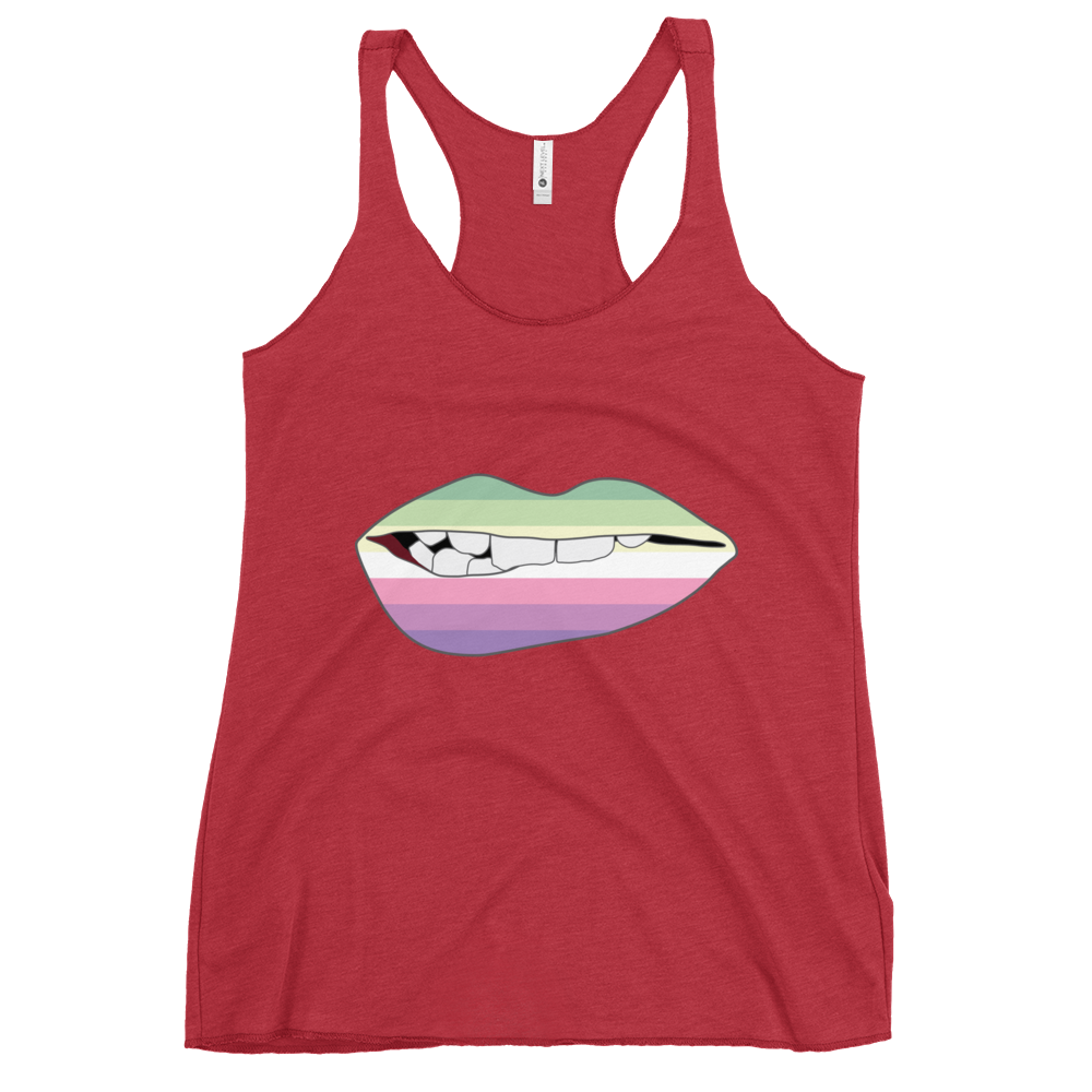 Biting Lips - Genderfae Flag Women's Racerback Tank