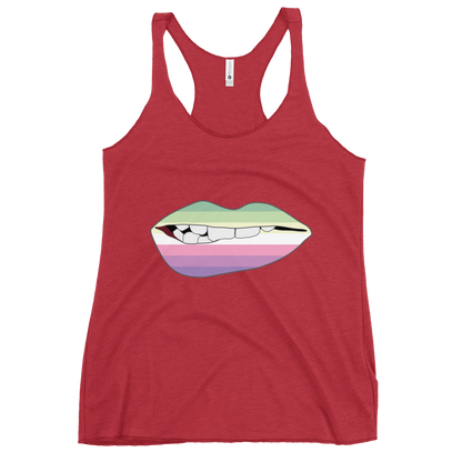 Biting Lips - Genderfae Flag Women's Racerback Tank