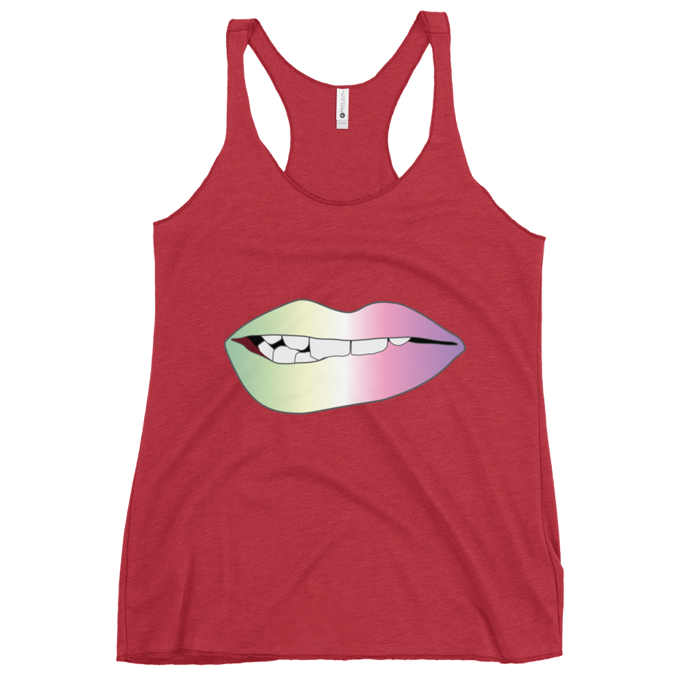 Biting Lips - Genderfae Pride - Gradient Women's Racerback Tank