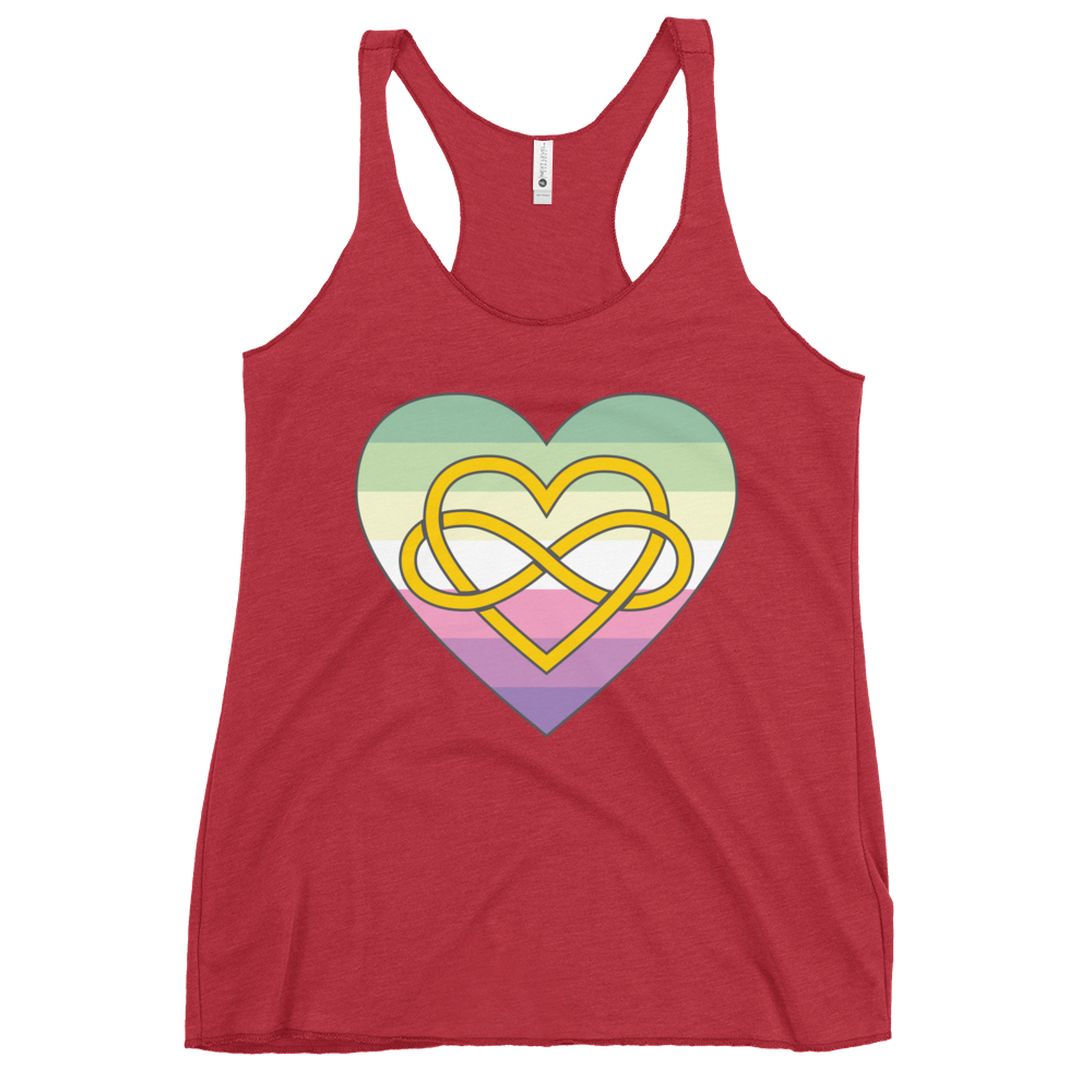 Polyamory Infinity Heart Genderfae Pride Women's Racerback Tank