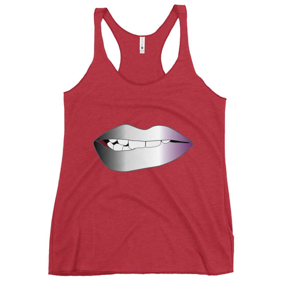 Biting Lips - Asexual/Demisexual Pride - Gradient Women's Racerback Tank