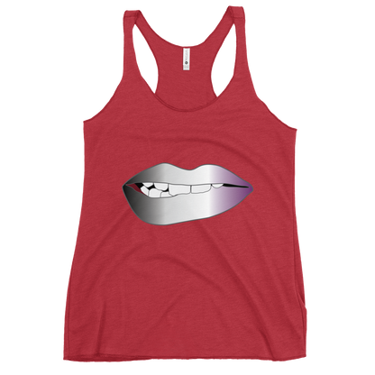 Biting Lips - Asexual/Demisexual Pride - Gradient Women's Racerback Tank