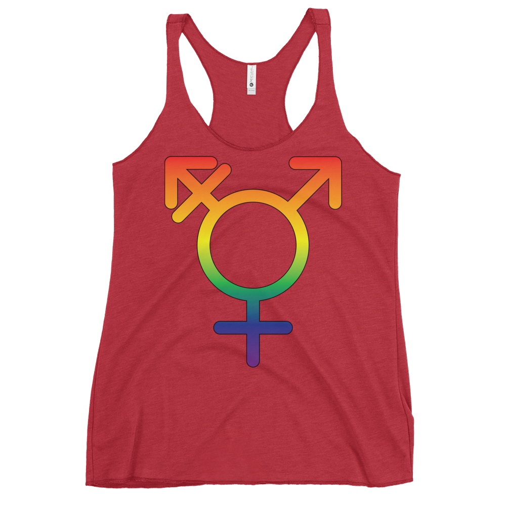 Transgender Symbol - Rainbow Pride Women's Racerback Tank